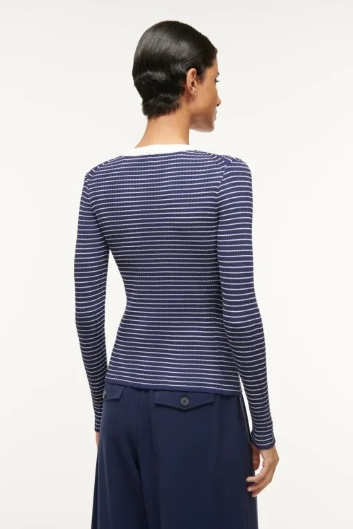 CARGO SWEATER  NAVY MICRO STRIPE