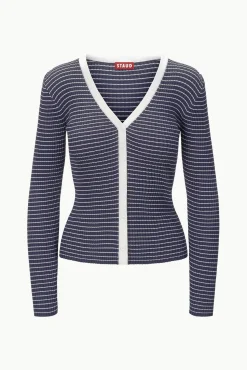 CARGO SWEATER  NAVY MICRO STRIPE