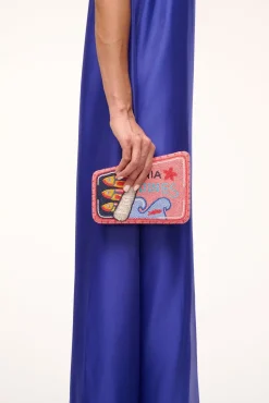 CARMELLA BEADED CLUTCH  STAUDINES PINK