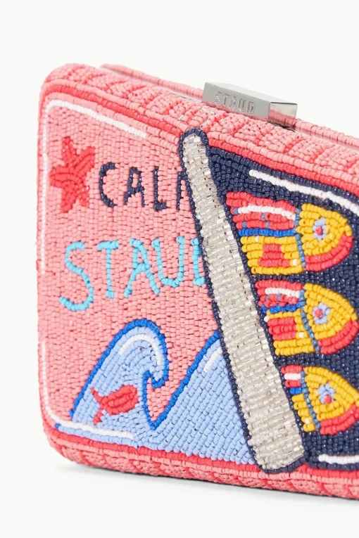 CARMELLA BEADED CLUTCH  STAUDINES PINK