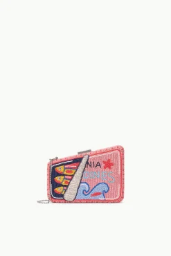 CARMELLA BEADED CLUTCH  STAUDINES PINK