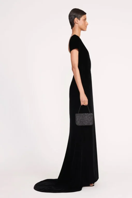 CARMEN BEADED BOX BAG  BLACK