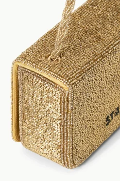 CARMEN BEADED BOX BAG  GOLD