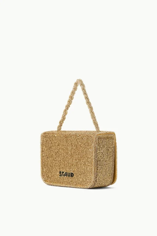 CARMEN BEADED BOX BAG  GOLD