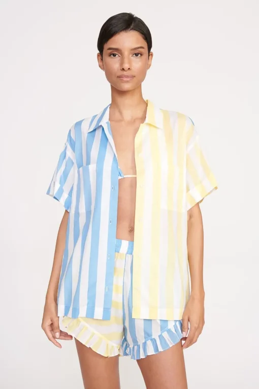 CHANNING TOP  BUTTERCUP SEASHORE STRIPE