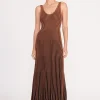 CLARETTA DRESS  TAN BLACK