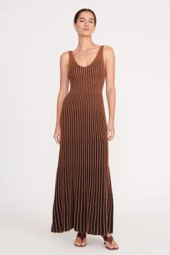 CLARETTA DRESS  TAN BLACK