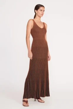 CLARETTA DRESS  TAN BLACK