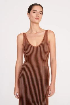 CLARETTA DRESS  TAN BLACK