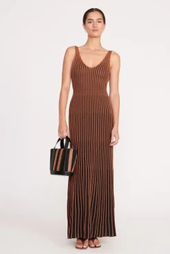 CLARETTA DRESS  TAN BLACK