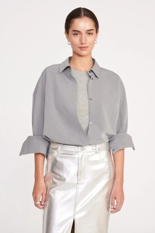 COLTON SHIRT  HEATHER GREY SUITING