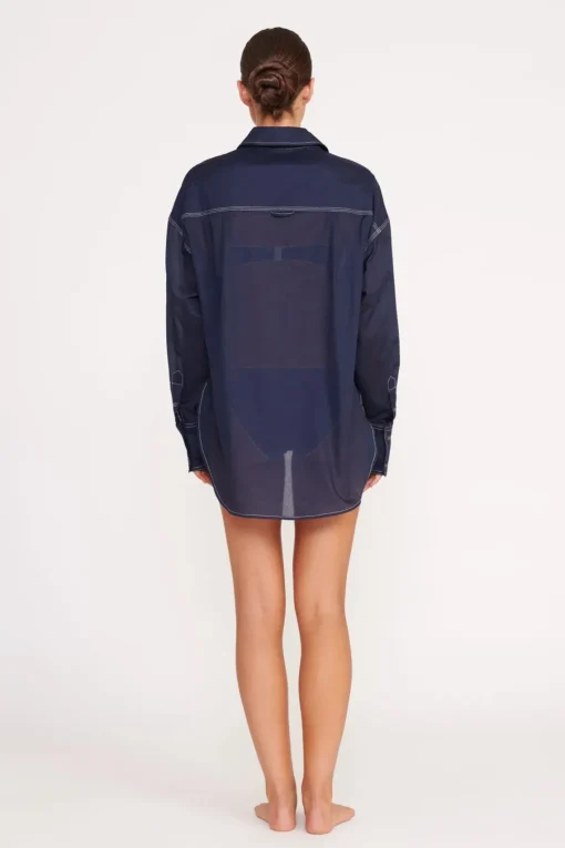 COLTON SHIRT  NAVY WHITE