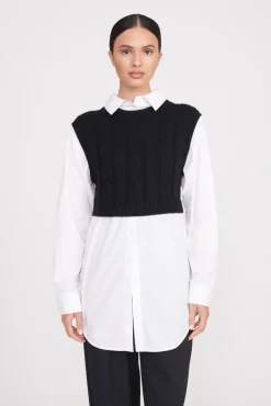 COOPER TOP  BLACK WHITE