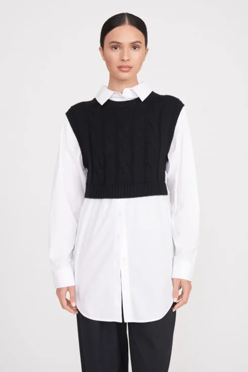 COOPER TOP  BLACK WHITE