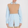 COOPER TOP  CAMEL FRENCH BLUE
