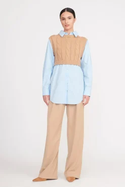 COOPER TOP  CAMEL FRENCH BLUE