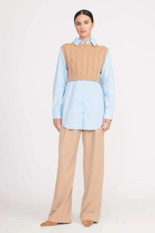 COOPER TOP  CAMEL FRENCH BLUE