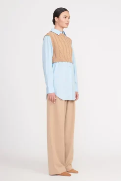 COOPER TOP  CAMEL FRENCH BLUE