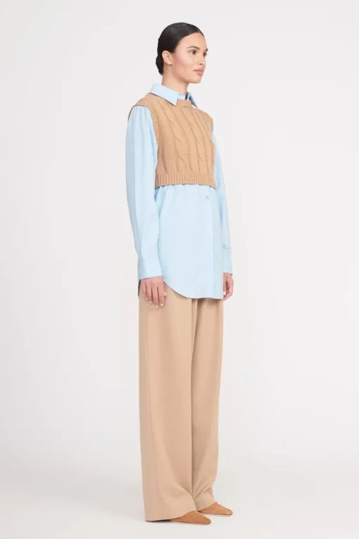 COOPER TOP  CAMEL FRENCH BLUE