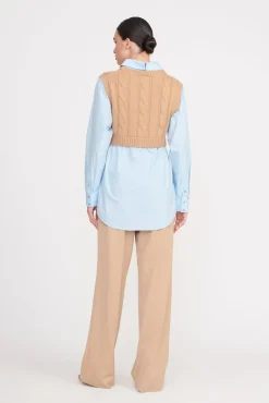COOPER TOP  CAMEL FRENCH BLUE