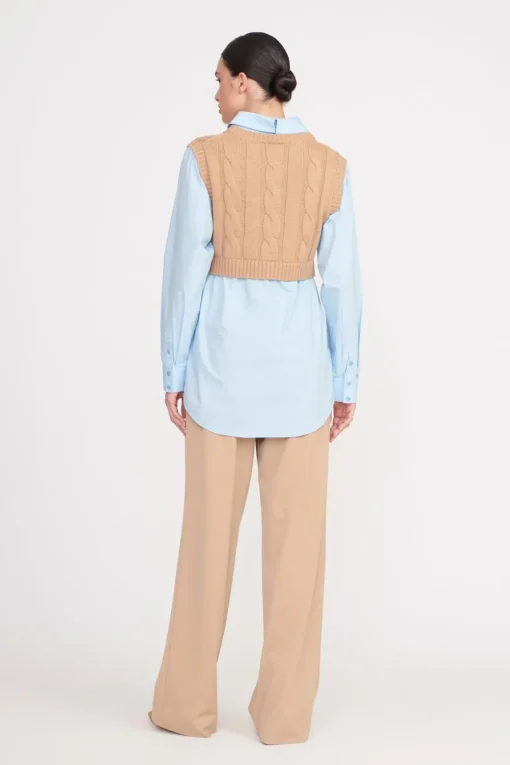 COOPER TOP  CAMEL FRENCH BLUE