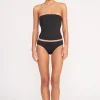 CORSAGE BIKINI BOTTOM  BLACK