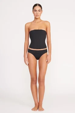 CORSAGE BIKINI BOTTOM  BLACK