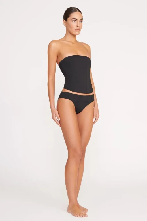CORSAGE BIKINI BOTTOM  BLACK