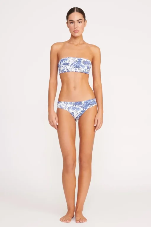 CORSAGE BIKINI BOTTOM  BLUE TOILE