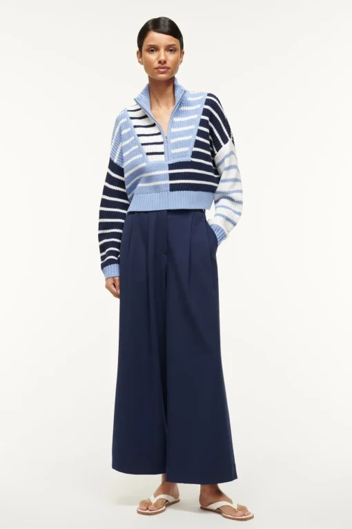 CROPPED HAMPTON SWEATER  ADRIATIC STRIPE
