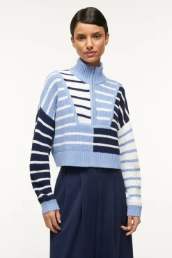 CROPPED HAMPTON SWEATER  ADRIATIC STRIPE