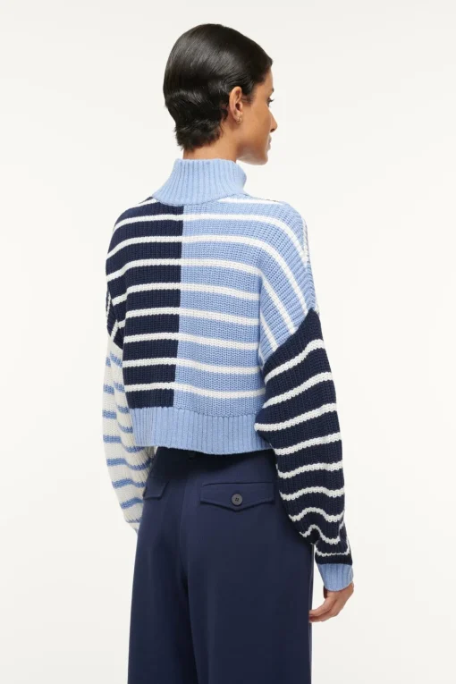 CROPPED HAMPTON SWEATER  ADRIATIC STRIPE