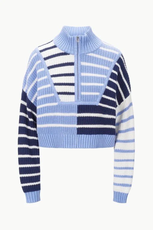 CROPPED HAMPTON SWEATER  ADRIATIC STRIPE