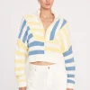 CROPPED HAMPTON SWEATER  BUTTERCUP SEASHORE STRIPE