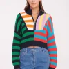 CROPPED HAMPTON SWEATER  CABANA STRIPE MULTI