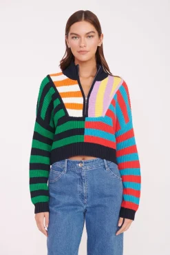 CROPPED HAMPTON SWEATER  CABANA STRIPE MULTI