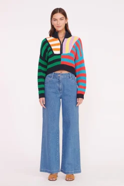 CROPPED HAMPTON SWEATER  CABANA STRIPE MULTI