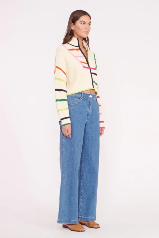 CROPPED HAMPTON SWEATER  CREAM RAINBOW MULTI
