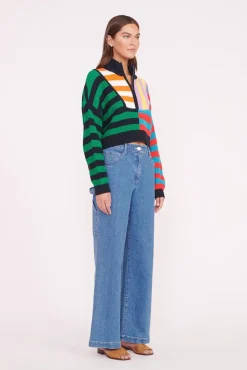 CROPPED HAMPTON SWEATER  CABANA STRIPE MULTI