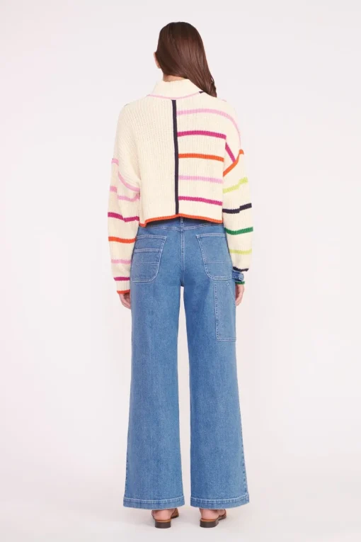 CROPPED HAMPTON SWEATER  CREAM RAINBOW MULTI