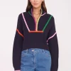 CROPPED HAMPTON SWEATER  NAVY MULTI