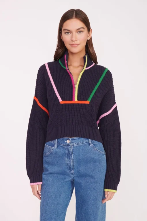 CROPPED HAMPTON SWEATER  NAVY MULTI