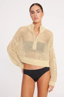 CROPPED HAMPTON SWEATER  NATURAL