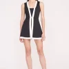 CROSS-COURT DRESS  BLACK IVORY