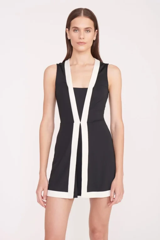 CROSS-COURT DRESS  BLACK IVORY