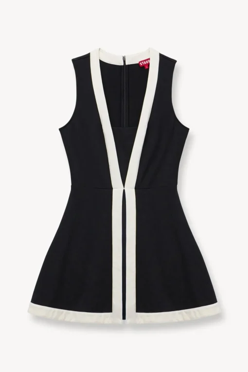 CROSS-COURT DRESS  BLACK IVORY