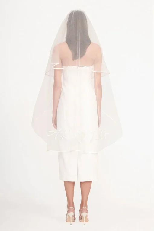 CUSTOM EMBROIDERED INITIALS VEIL