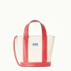 CUSTOM MONOGRAM ALLORA MINI TOTE  CREAM RED ROSE