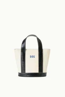 CUSTOM MONOGRAM ALLORA MINI TOTE  CREAM BLACK