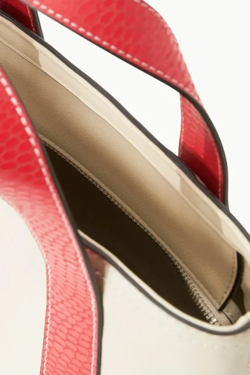 CUSTOM MONOGRAM ALLORA MINI TOTE  CREAM RED ROSE
